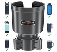 Adaptateur d'extension de Porte-gobelet de Voiture amélioré avec Base réglable décalée, Compatible avec Yeti Rambler de 35,6 à 10,2 cm, 1304,1 g, Bouteilles hydrauliques de 8,6 à 10,2 cm, argenté