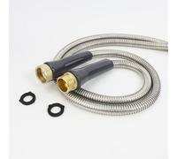 Adaptateur d'extension de tuyau d'arrosage en acier inoxydable, avec design flexible sans nœud, pour enrouleur de tuyau et équipement d'arrosage extérieur (0,9 m)