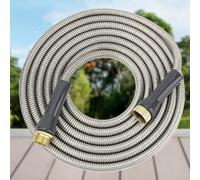 Adaptateur d'extension de tuyau robuste en acier inoxydable pour tuyau de jardin pour enrouleur de tuyau offrant une connexion fiable et sans fonction de torsion (1,8 m)