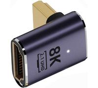 Adaptateur D'Extension Hdmi Mâle Vers Hdmi 2.1 Femelle À Profil Bas Vertical À 90 Degrés Vers Le Haut Uhd Compatible Hdtv 8K 60 Hz