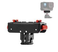 Adaptateur d'extension magnétique de base à dégagement rapide pour Insta 360 X5/Ace Pro 2 - Support à 2 mâchoires en alliage d'aluminium léger avec silicone antidérapant, vis de 6,35 mm et griffe