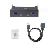 Adaptateur d'extension pour panneau avant de 8,9 cm avec câble USB 4 ports