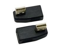 Adaptateur d'extension USB 2.0 mâle/femelle à 90 degrés, coudé à gauche et à droite, profil bas noir