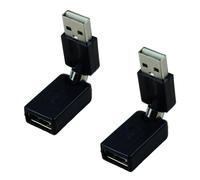 Adaptateur d'extension USB 2.0 rotatif à 360 degrés (noir)