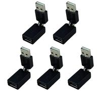 Adaptateur d'extension USB 2.0 rotatif à 360 degrés (noir)