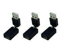 Adaptateur d'extension USB 2.0 rotatif à 360 degrés (noir)