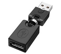 Adaptateur d'extension USB 2.0 rotatif à 360 degrés (noir)