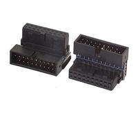 Adaptateur d'extension USB 3.0 20 broches mâle vers femelle à angle de 90 degrés, adaptateur d'extension USB 3.0 19 broches coudé vers le haut vers le bas connecteur à 90 degrés (2 pièces)