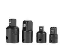 Adaptateur d'Impact Réducteur 4 Pièces en Acier au Chrome-Vanadium 1/2" 3/8" 1/4" Argent Noir (noir)
