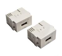 Adaptateur d'interface d'alimentation USB 5 V Module transformateur pour chargement de smartphone Panneau en alliage ABS Blanc 2,3 x 3,6 cm (2 pièces)