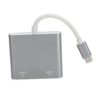 Adaptateur d'interface multimédia HD de Type C vers 2 en 1, convertisseur vidéo pour/Pro 2015 2018, Sortie 4K Ultra HD, Prise en Charge de Double Affichage, Plug and Play,