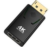 Adaptateur Display mâle vers Hdmi 4K femelle - Pour connecter sortie DisplayPort à une entrée HDMI - Compatible moniteur, TV - Vidéoprojecteur - Straße Tech ® Noir G