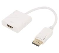 Adaptateur DisplayPort 1.1 DisplayPort prise male vers HDMI femelle 0.1m - Blanc