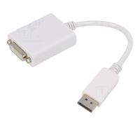 Adaptateur DisplayPort 1.2 - DisplayPort prise male - DVI-I -24+5- femelle - 0.1m - blanc