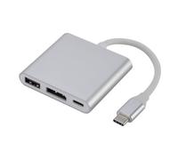 Adaptateur DisplayPort de type C de bureau, extension triple port, lien accessoire USB-a, assistance électrique PD, outil de flux de travail d ' écran externe, adaptateur de type C Displayport Hub