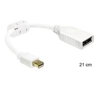 Adaptateur Displayport Delock 0403315 [1x Mini Port Display Mâle - 1x Displayport Femelle] Blanc Avec Noyau En Ferrite Y06042