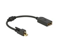 - Adaptateur DisplayPort - DisplayPort (F) pour Mini DisplayPort (M) - 25 cm - vis moletées - noir