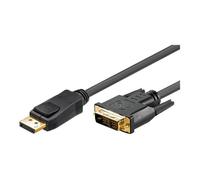 Goobay Câble adaptateur 51961 DisplayPort/DVI-D 1.2 – Doré, Noir, 2 m