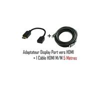 Adaptateur Displayport/HDMI Male/Femelle + cordon HDMi M/M 5 mètres de Vshop