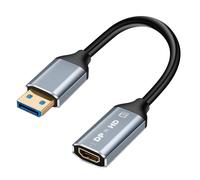 Adaptateur DisplayPort Mâle vers HDMI Femelle 4K 60Hz avec Mini Câble Gris