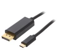 Adaptateur DisplayPort male vers USB C male 1.8m noir