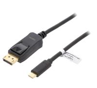 Adaptateur DisplayPort prise male USB C prise male 3m - Noir