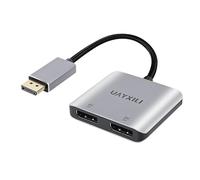 Adaptateur DisplayPort vers double DP 8K @ 60 Hz, répartiteur DP 1 entrée 2 sorties affichage étendu MST pour deux moniteurs, compatible avec PC, carte graphique, NVIDIA, AMD