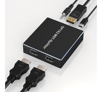 Adaptateur DisplayPort vers double HDMI répartiteur DP vers HDMI pour deux moniteurs - 4K @ 60 Hz Displayport vers HDMI Splitter Display étendu MST 1 in 2 Out Hub pour PC, carte graphique et plus