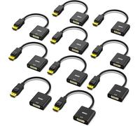 Adaptateur Displayport Vers Dvi, Convertisseur Displayport Vers Dvi-D Mâle Vers Femelle Noir Compatible Pour Lenovo, Dell, Hp Et Autres Marques, 10 Pcs[GBP6278269]