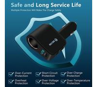 Adaptateur Distributeur Allume-Cigare Usb Pd20w 120w, 4.8a Chargeur De Voiture Double Usb Avec Voltmètre Numérique Led, Adaptateur De Charge Rapide Usb 12v/ 24v, Distributeur Usb De Voiture