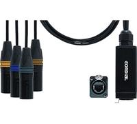 CORDIAL - CDX 0.7 MN 3 QUAD-DMX - Câble DMX 4x XLR Mâle 3 Broches vers EtherCon - 0,70 m