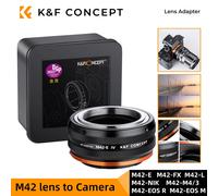 Adaptateur d'objectif d'appareil photo K&F CONCEPT pour objectif à monture M42 vers Sony E NEX Canon EF EOS R EOS M Nikon F Z Fujifilm FX M4/3 Leica SR Camera Sony E IV