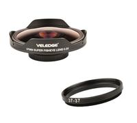 Adaptateur d'objectif Fisheye, Bague d'adaptation Ultra Grand Angle 0, 3X HD, Accessoires 'Objectif 'Appareil Photo (37 mm)