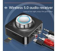 adaptateur Dongle de musique stéréo 3D sans fil, Jack AUX HiFi 3.5mm, récepteur Audio 5.0 compatible Bluetooth pour Kit de haut-parleurs de voiture