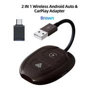 Adaptateur/Dongle Sans Fil Android Auto Pour Voitures,Usine Filaire,Abrts Filaire À Sans Fil,Installation Facile,Plug And Play - Type 2 In 1 Brown #A