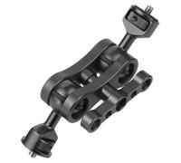 Adaptateur double boule 1/4, bras magique, pince crabe, support de caméra pour moniteur de champ lumineux, montage 3/8 - Noir