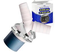 Adaptateur Double Evacuation Machine a Laver avec Sortie pour Tuyau Ø40 mm et Entrée Ø18-24 mm - Adaptateur Lave Vaisselle en Y est Fabriqué en ABS - 2 Pièces Collier de Serrage Ø20-32 mm - MONTERAL