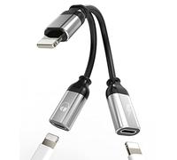 Adaptateur double Lightning 2 en 1 pour iPhone - Chargeur de casque audio - Dongle de charge audio - Câble auxiliaire pour Apple MFI certifié - Double compatible avec 13 12 11 Pro Max X XR 8 Plus pour