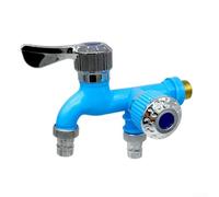 Adaptateur double sortie 1/2" pour machine à laver avec bobine étendue et boîtier en plastique anti-explosion (bleu)