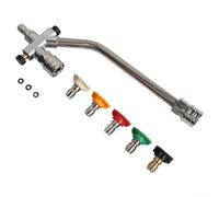 Adaptateur double tête pour nettoyeur haute pression avec 5 buses 1/4" Valve de commutation pour lance à mousse et buse de nettoyage la plupart des machines à laver voiture moto