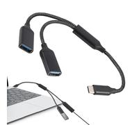 Adaptateur double USB C, câble doubleur USBC répartiteur splitter, Câble Répartiteur pour Charge et Transfert de Données, Compatible avec MacBook, iPhone 15/16, PS5, Voiture - Compact et Durable