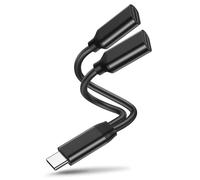 Adaptateur Double USB C Jack Casque et Chargeur,Répartiteur USB C câble dongle audio de type C avec charge rapide PD 60W pour iPhone 15/15Pro/15Pro Max, Pixel 7 6 5XL, Galaxy S23 S22 S21 S21+ Note 20