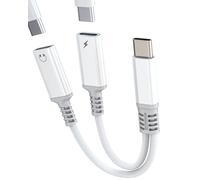 Adaptateur Double USB C Jack pour iphone 16 15 Pro Compatible avec Samsung S24 S23 Écouteur Prise pour Apple Audio Casque Adapter DAC AUX Type C Chargeur Câble Connecteur pour ipad Téléphone Splitter