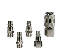 Adaptateur d'outils pneumatiques de garage, 1/4 NPT, embrayage pneumatique | Lot de 5 filetages en acier pour changement de ligne d'atelier, utilisation quotidienne