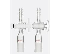 Adaptateur droit de laboratoire en verre borosilicaté avec robinet en PTFE - Compatible avec les joints 14/23, 19/26, 24/29 et 29/32(19-26(PTFE))