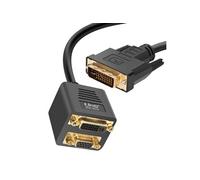 Adaptateur DVI Mâle vers VGA Femelle et DVI-I Femelle Compact 33cm Noir