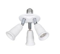 Adaptateur E27 à 3 Ampoules E27 Blanc