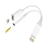 Adaptateur Ecouteur iPhone(2en1)chargeur Cable Certifié Apple MFI Jack Lightning vers 3.5 mm Casque Prise Accessoire pour 14 13 12 11 Pro Max 7 8 Plus X SE XS XR Ipad Air Câble Voiture Audio Écouteur
