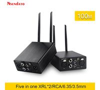 Adaptateur émetteur-récepteur audio sans fil 100M XRL RCA 6.35MM 3.5MM 5 en 1 pour enceinte active noir