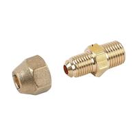 Adaptateur en laiton 1/8", 1/4", 3/8", 1/2", 3/4" BSPP mâle vers tube évasé de 6,35 à 19,05 mm, connecteur de raccord de tuyau en laiton standard SAE pour Air Conidi (1L4 BSPP vers 9,52 mm)